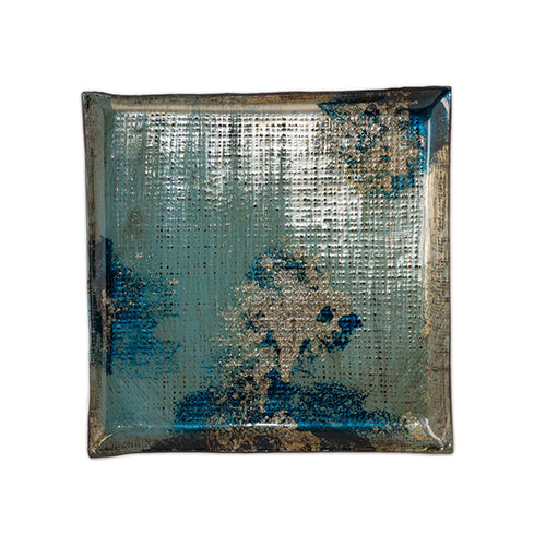 ABSTRACT SKY SQUARE PLATE 23X23CM