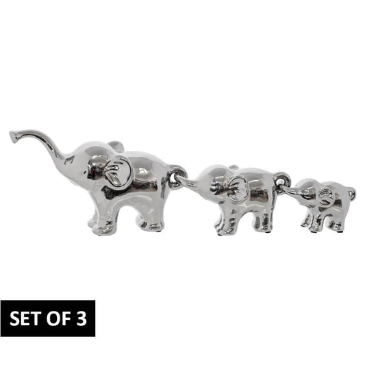 3 SILVER ELEPHANTS SET/3 27/18/12