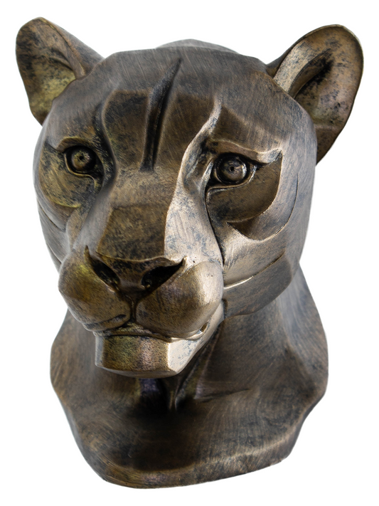 ANT. GOLD LIONESS HEAD 20X16CM